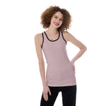 Pink All-Over Print Women's Back Hollow Tank Top