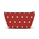 Polka Dots Accessory Pouch w T-bottom