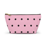 Polka Dots Accessory Pouch w T-bottom