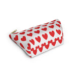 Love Hearts Accessory Pouch w T-bottom