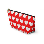 Love Hearts Accessory Pouch w T-bottom