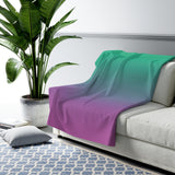 Color Gradient Sherpa Fleece Blanket