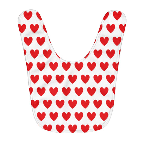 Love Hearts Fleece Baby Bib