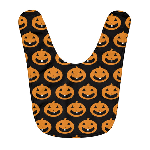 Pumpkin Pattern Fleece Baby Bib