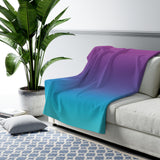 Color Gradient Sherpa Fleece Blanket