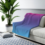 Color Gradient Sherpa Fleece Blanket