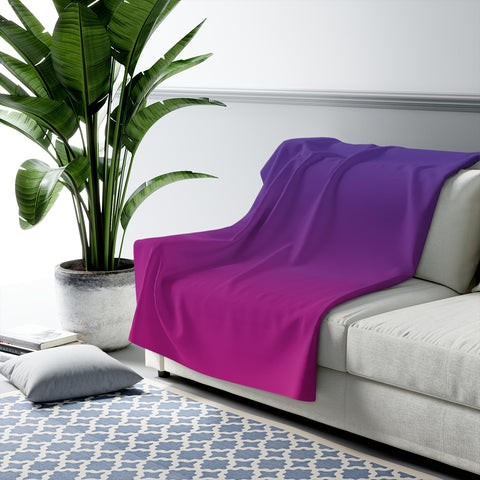 Color Gradient Sherpa Fleece Blanket