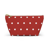 Polka Dots Accessory Pouch w T-bottom