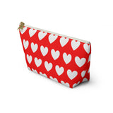 Love Hearts Accessory Pouch w T-bottom