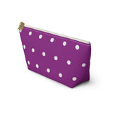 Polka Dots Accessory Pouch w T-bottom